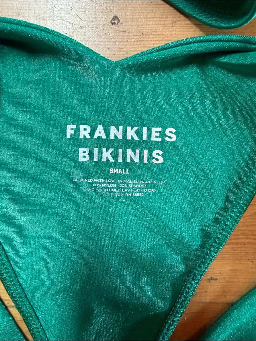 Frankies Bikinis Green One Shoulder Top Bikini Set Size M/S